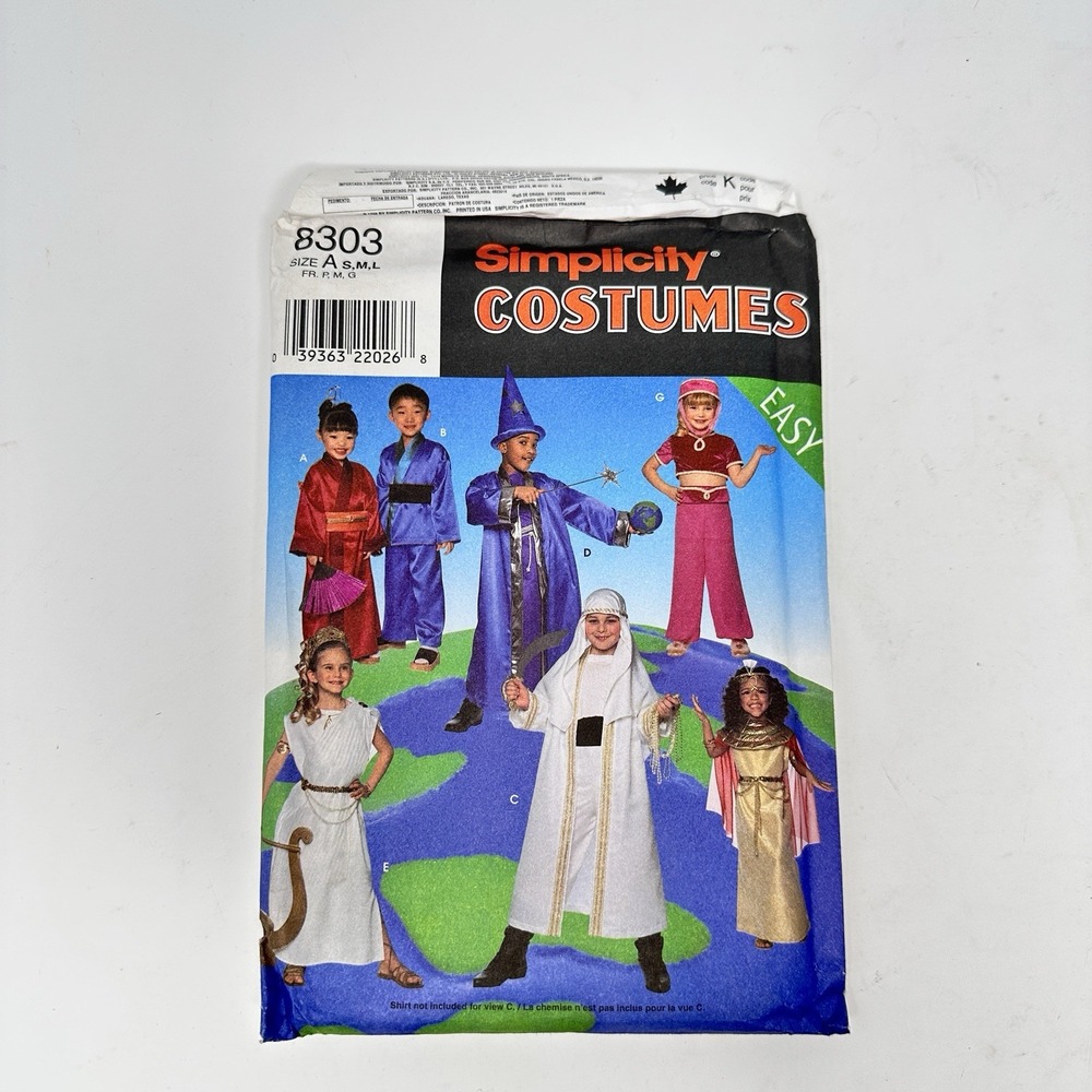 Simplicity 8303 Kids Costume Pattern Geisha Wizard Genie Goddess S M L